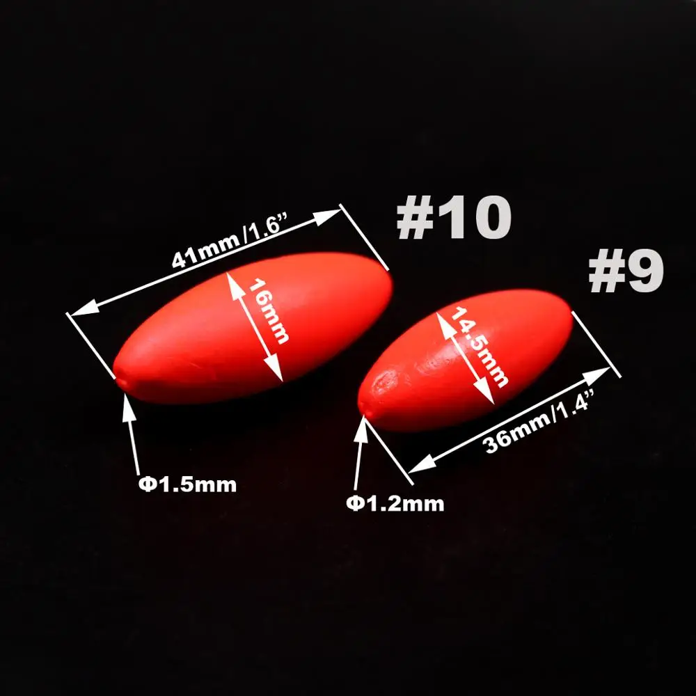 20 piezas FL, Color rojo, verde, amarillo, aparejo de pesca ovalado, flotadores para bagre, Pompano, blanqueos, Corvina, Snappers, fabricación de aparejos - imagen 2