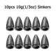 10pcs 10g sinkers