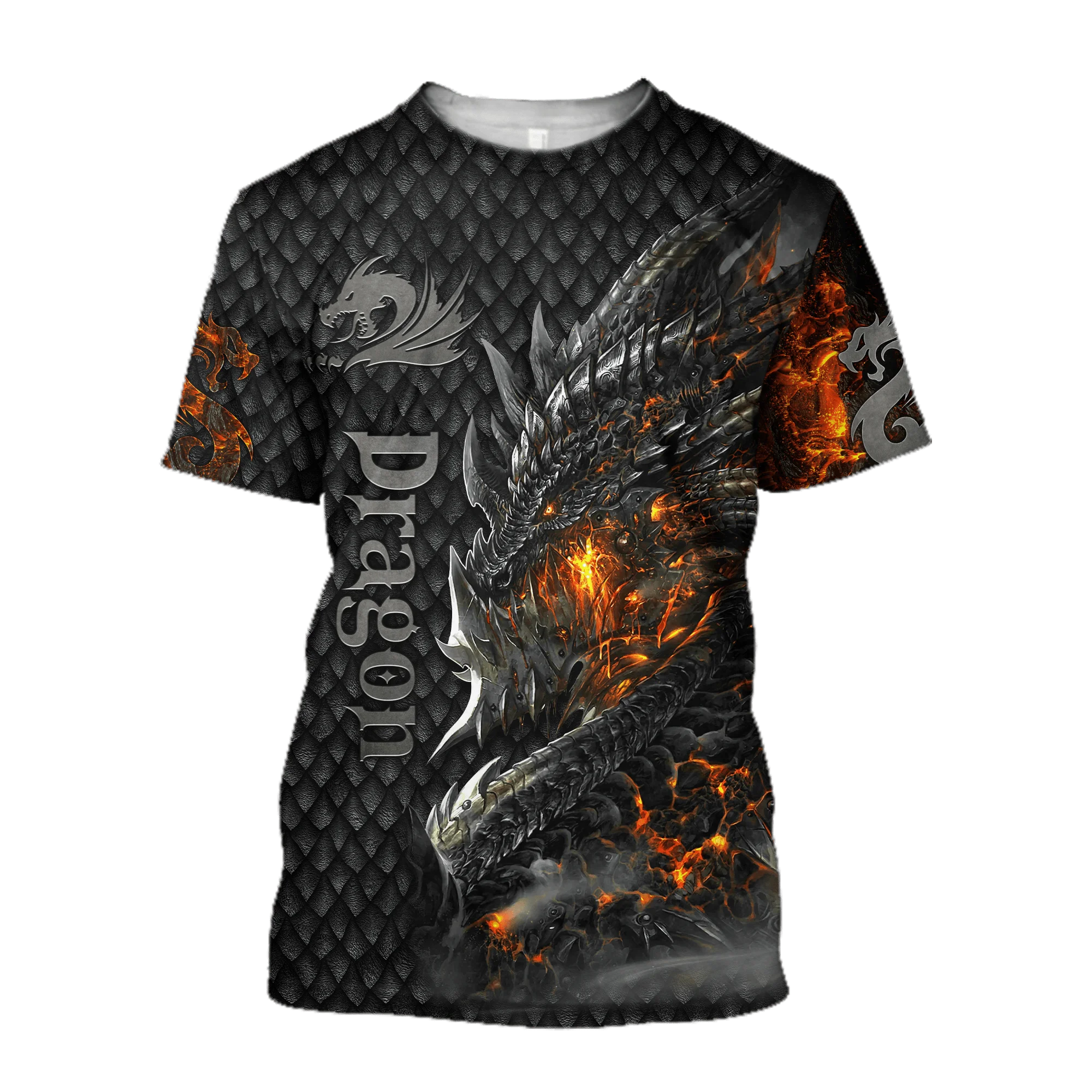 Camiseta de moda de verano para hombre, hermosa escamas de dragón rojo, estampado 3D completo, camiseta de manga corta Unisex, camisetas informales TX239 - imagen 2