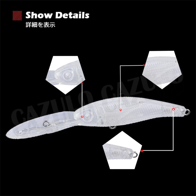 Accesorios de Pesca sin pintar en blanco, señuelo Artificial Minnow Isca, 5,5g/97mm, ABS, Kit DIY, Pesca flotante, lubina, pez Leurre Angeln - imagen 4