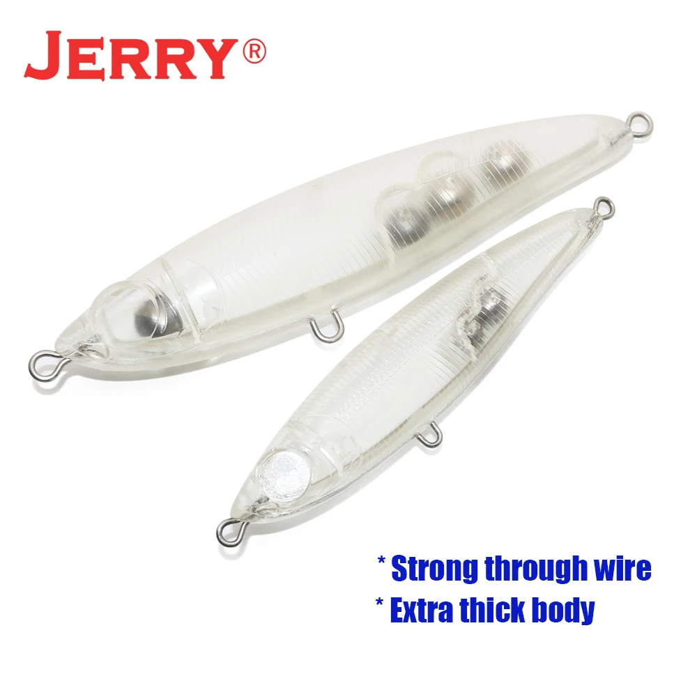 Jerry Cavalier Trolling Stickbait espacios en blanco superficie sub-superficie lápiz señuelo sin pintar gran barco de juego Señuelos de pesca de agua salada - imagen 3