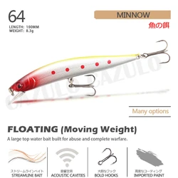 Minnow Flotante 10cm 1,6g - Señuelo artificial 0,5-8,3m