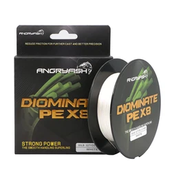 Angryfish Trenza PE 8X 300m – Línea de Pesca Trenzada Multicolor