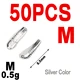 50pcs M Silver