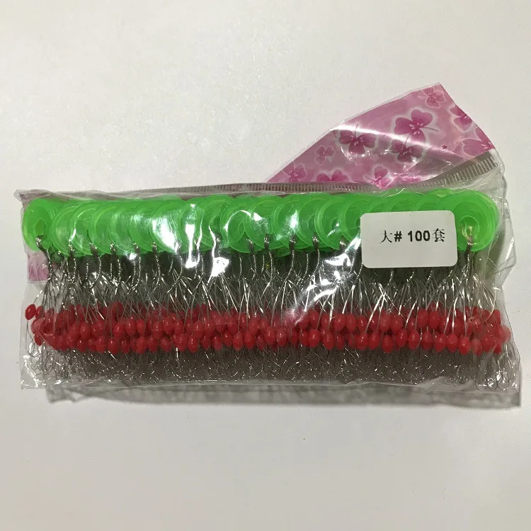 Paquete de 100 ganchos verdes y rojos para uso versátil