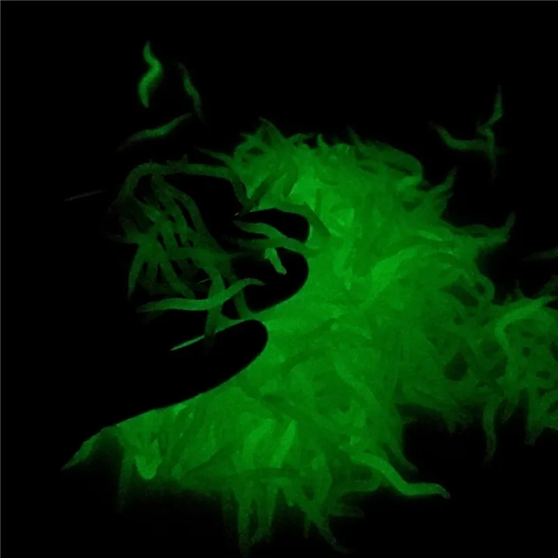 Señuelo luminoso de silicona para pesca, cebo suave de 4cm para gusanos rojos y blancos, accesorios artificiales Isca, 60 unidades - imagen 4