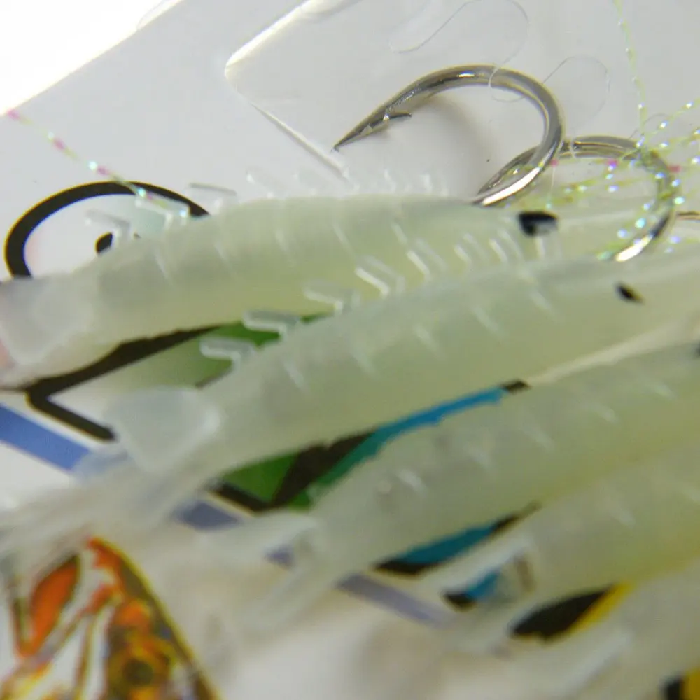 Sabiki-Señuelos de Pesca en agua salada, cebo de camarón brillante para pesca nocturna, 1 paquete (5 unidades) - imagen 3