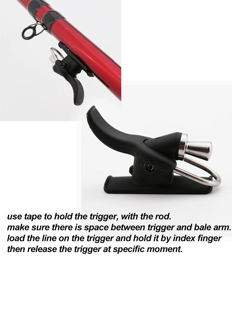Abrazadera de pistola de lanzamiento de pesca marina, botón de pulgar, herramienta de fundición de surf, Clip de gatillo, protector de dedo de pez - imagen 2