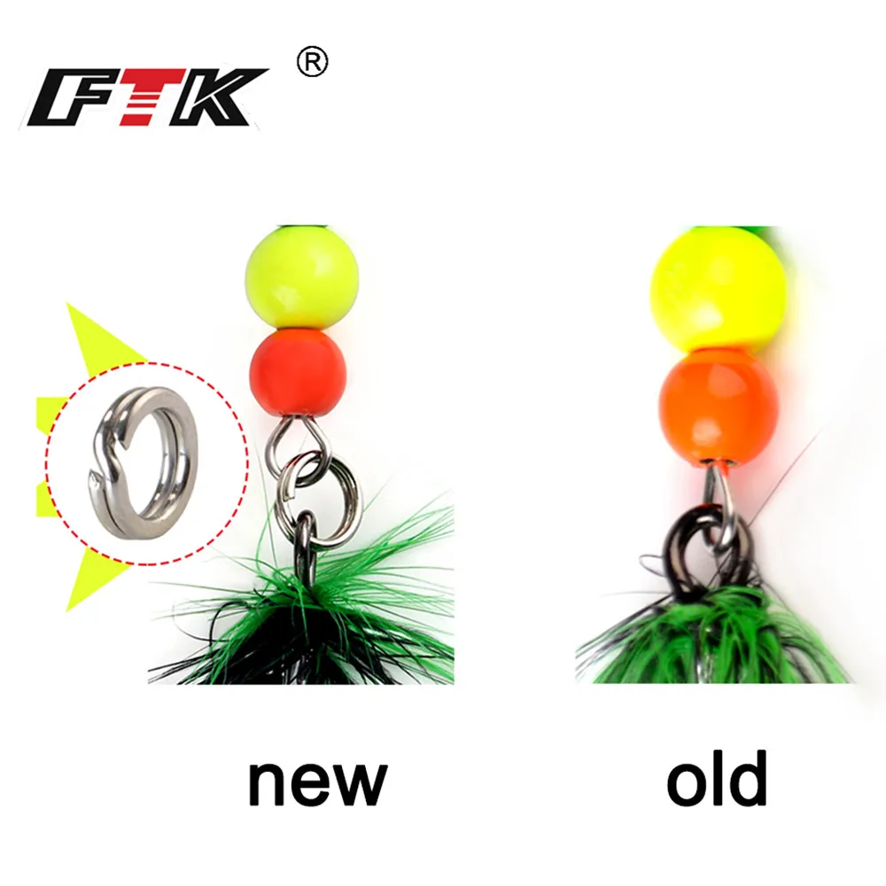 FTK Super 7g/8g/9g/11g/15g/17,5g cebos de cuchara de pesca con monofilamento Material de latón gancho afilado pluma ovalada hojas de sauce - imagen 5