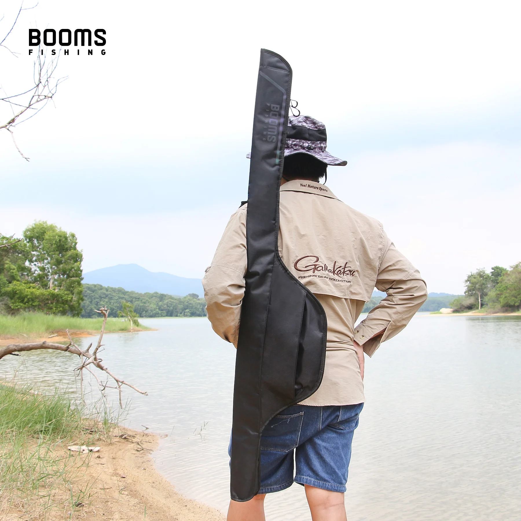Booms Fishing PB3-bolsa para caña de pescar, estuche de almacenamiento para poste de 130 cm a 215 cm, plegable, para carrete de pesca de varios tamaños - imagen 5