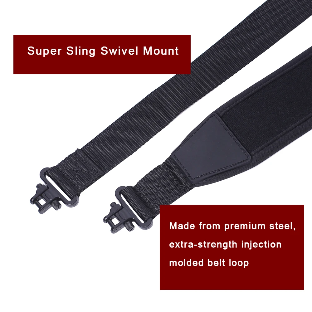 Eslinga de Rifle de 2 puntos correa de hombro de pistola ajustable con giros para escopeta de caza táctica - imagen 5