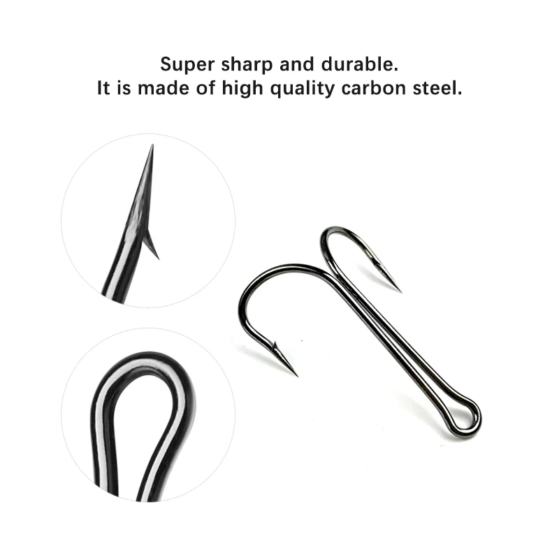 Mosodo-anzuelo de pesca doble con púas, 10 unids/set/juego, accesorios de pesca con mosca - imagen 3