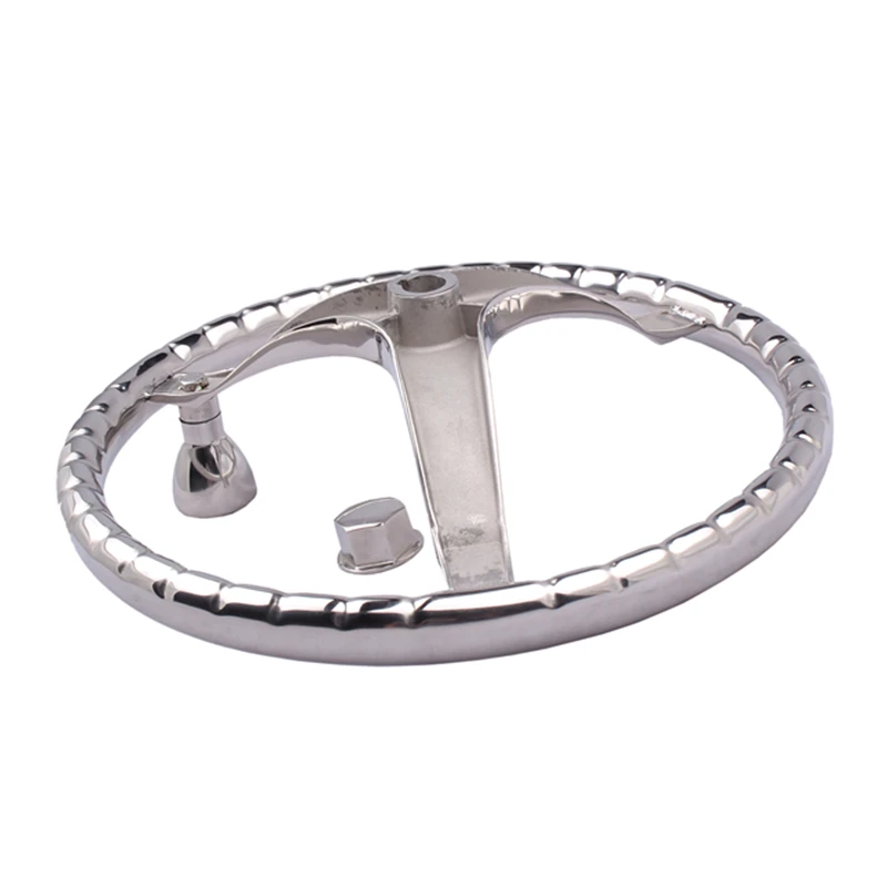 Llanta de acero inoxidable de 15,5 pulgadas, volante de 3 radios para barco marino, yate, Kayak, accesorios - imagen 3