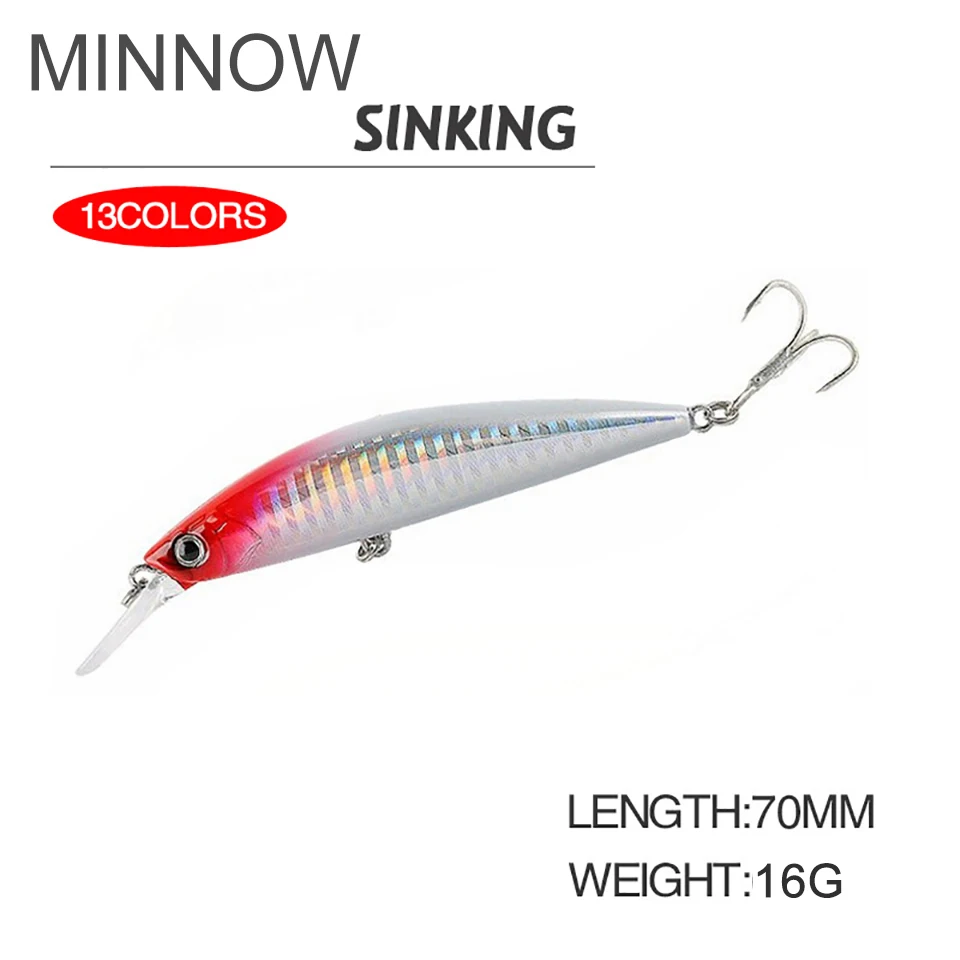 WALK FISH-Señuelos de Pesca que se hunden, cebo Artificial Wobbler, diseño Swimbait, lápiz duro, 1 unidad, 70mm/16g - imagen 3