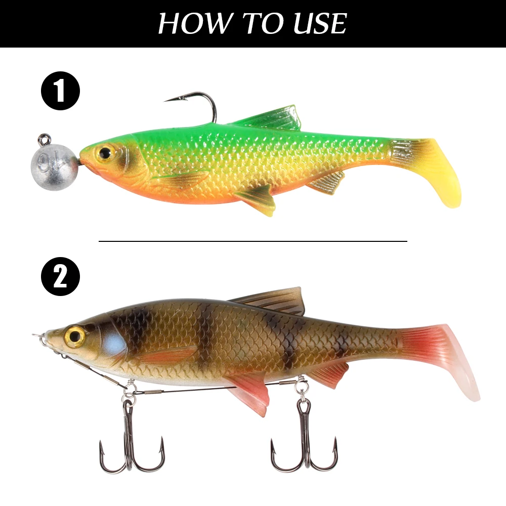 Spinpoler 3D río cucaracha paleta cola Swimbait señuelo de pesca suave 8cm 10cm 13cm Walleye perca lubina Pike cebo Artificial Wobbler - imagen 5