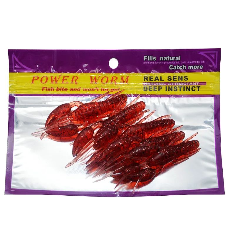 Señuelo de pesca, martillo Artificial, camarones, 8cm, 6g, cebo suave, gusano, larva, captura de lubina, lote de 5 piezas en oferta - imagen 4