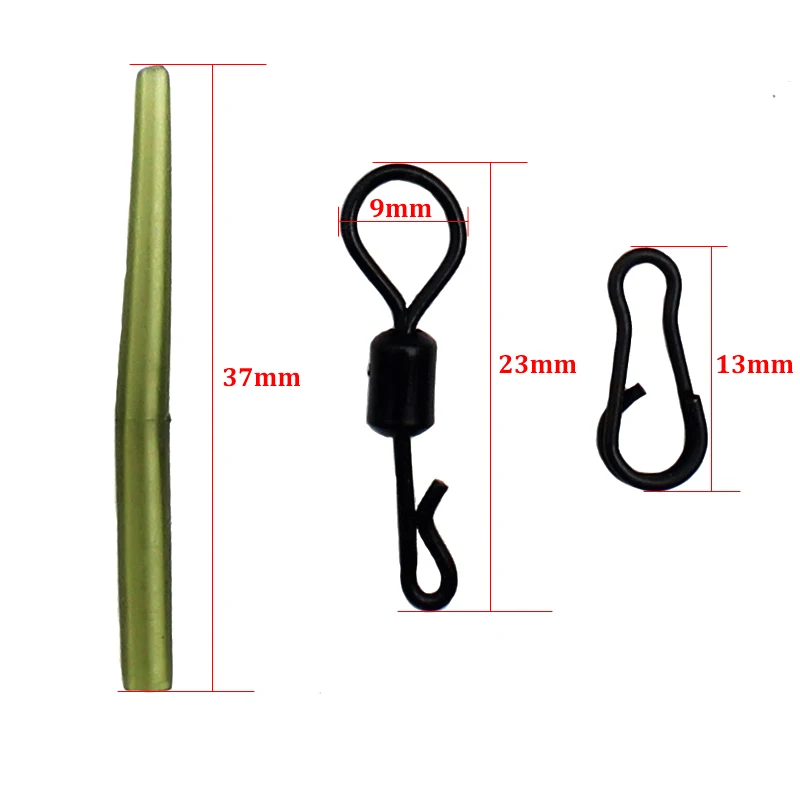 Accesorios de pesca de carpa, Kit de accesorios para helicóptero, cuentas de manga giratoria de ojo grande, manga antienredos, Clip múltiple para pesca de carpa, 25 uds. - imagen 4