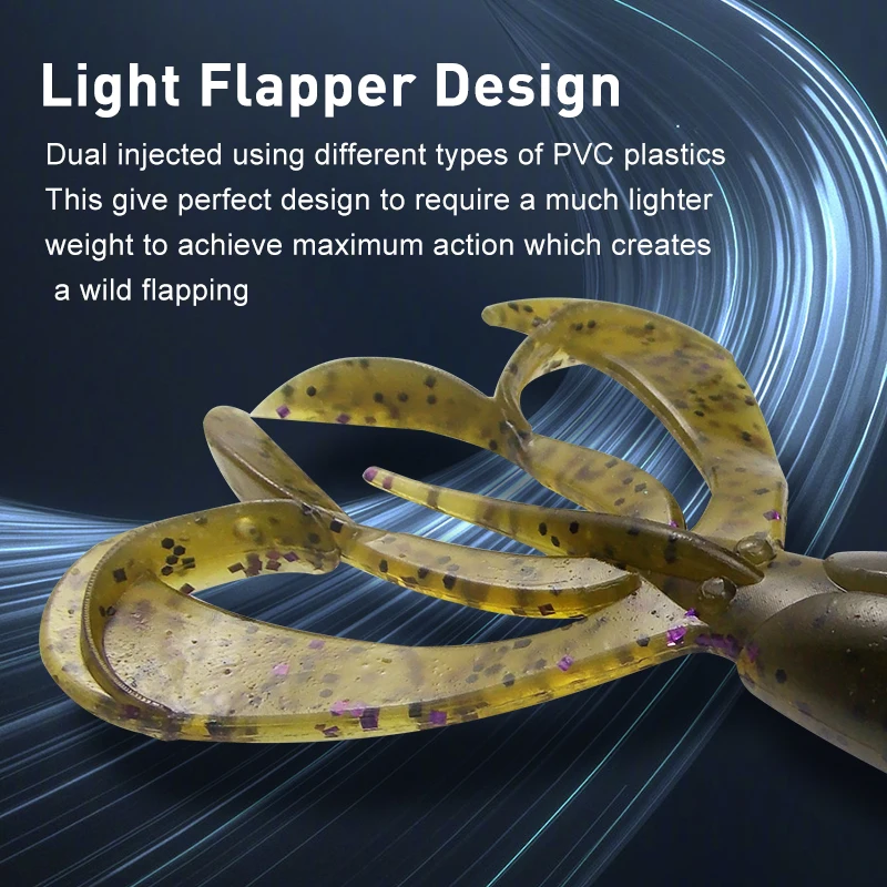 Señuelos de pesca KESFISHIN, cebo de silicona suave, Flapper loco, 110mm, 11,5g, 5 uds., tentáculos, Lucio, Wobblers de pesca para pesca - imagen 4