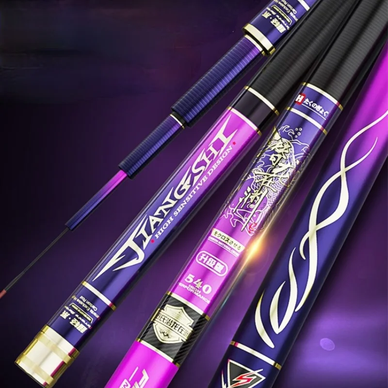 Caña De pescar De fibra De carbono para carpas, caña De pescar De 3,6 m-7,2 m, 4H, 5H, 6H, dureza De Taiwán, Olta De Pesca, 46T - imagen 2