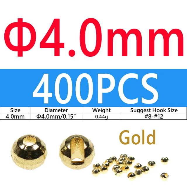 400PCS 4.0mm Gold