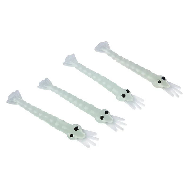 100 unids/lote de señuelos blandos de 4cm y 0,25g, cebo Artificial luminoso Para Camarón, Anzois Para Pesca, señuelo de cuchara de calamar, aparejos de Pesca - imagen 2