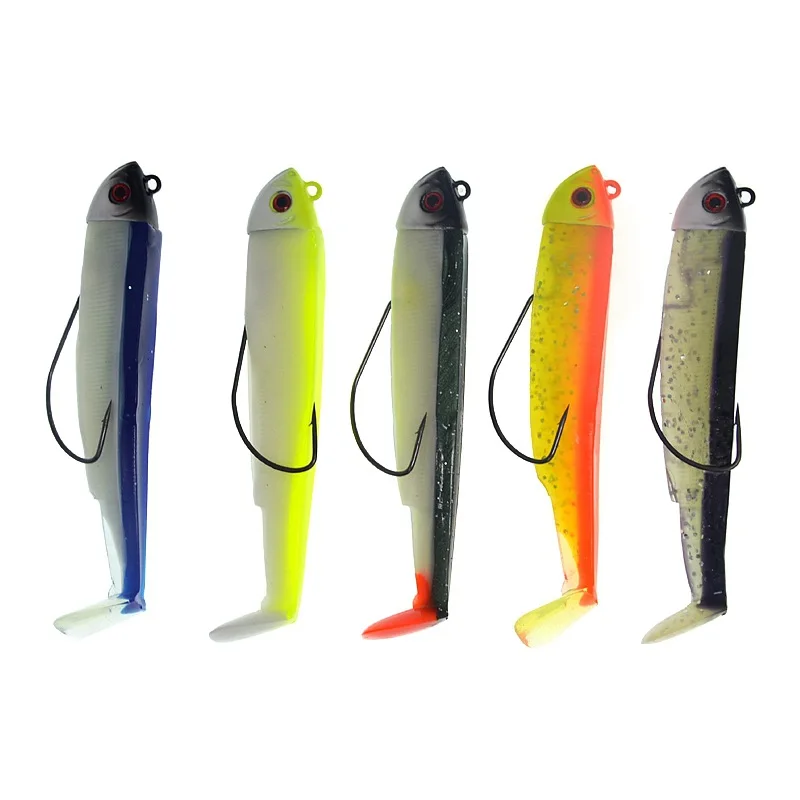 Jig de pesca en el océano, anzuelo de gusano, cebo suave de pez, cola en T, 15g, 30g, señuelos artificiales, juego de 2 piezas, venta - imagen 3
