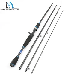 Maximumcatch caña baitcasting carbono acción rápida para viaje