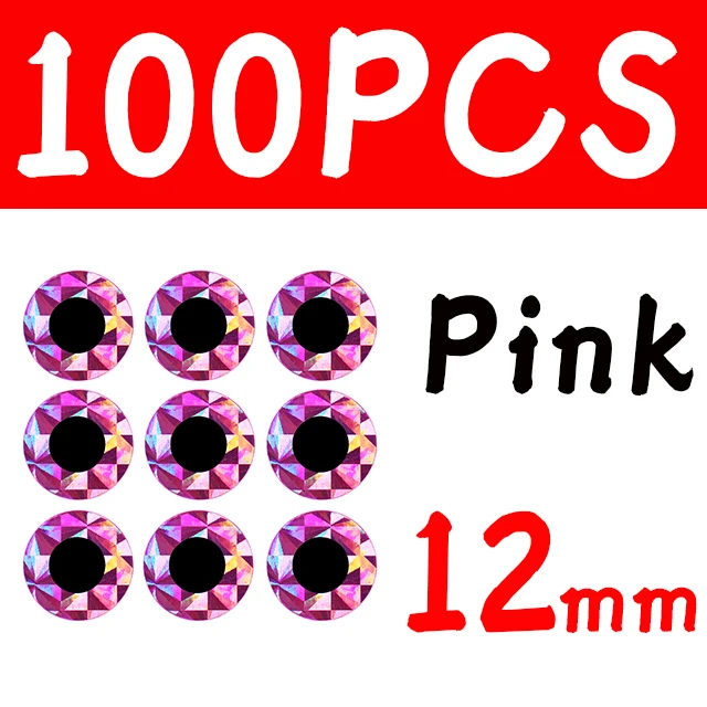 100pcs 12mm Pink