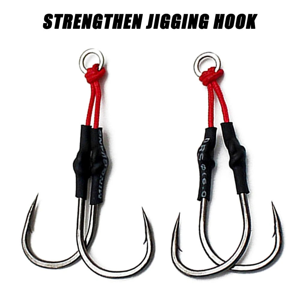 Anzuelo de acero de alto carbono para pesca Jigging, accesorios de pesca, doble plantilla, línea de PE, aparejos, herramientas de arrastre, Angeln Zubehor - imagen 5