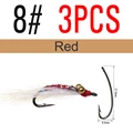 3pcs Red Size 8