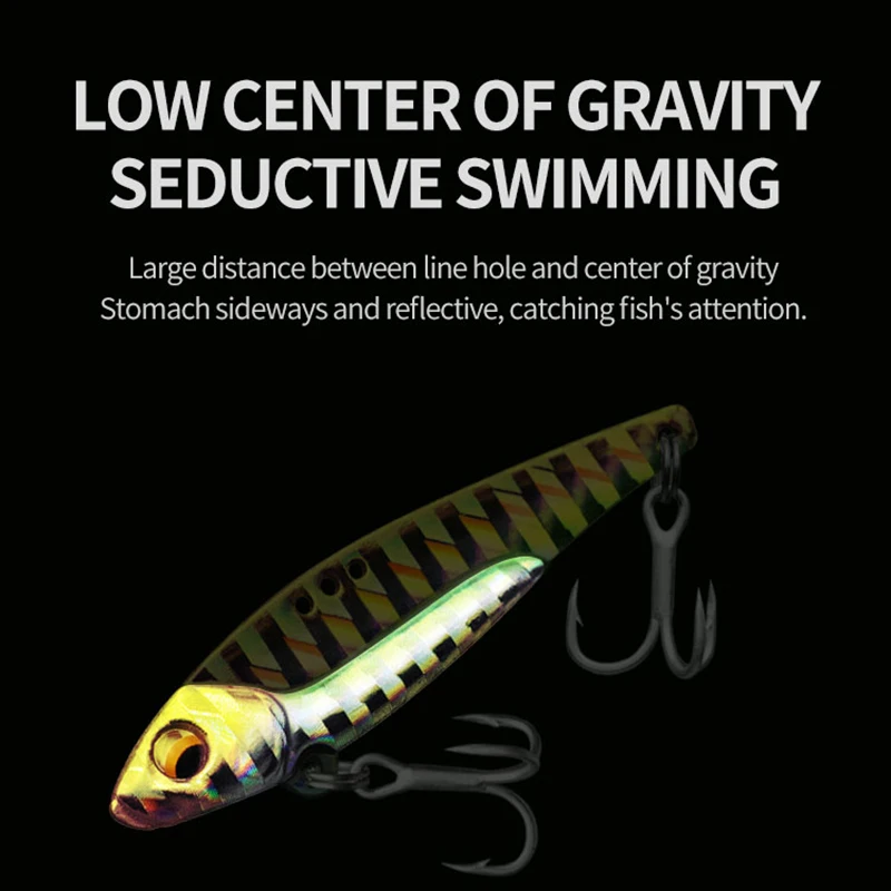 Señuelo de pesca LINNHUE Metal VIB 5g/7g/13g/15g/20g aparejos de pesca Crankbait Wobbler cebo anzuelo triple aparejos de cebo que se hunden - imagen 5