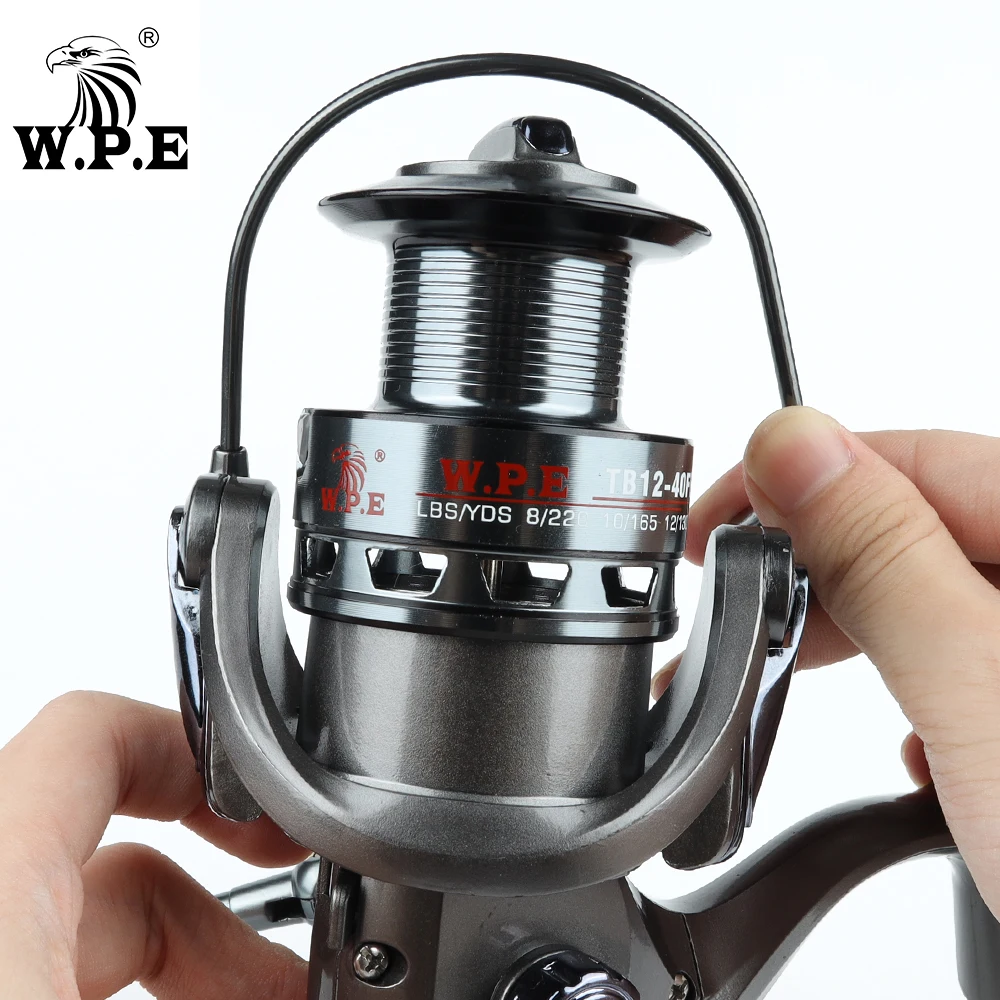 W.P.E-carrete de pesca giratorio TB12 30FR/40FR/50FR/60FR 9 + 1BBs, sistema de arrastre delantero y trasero, aparejos de pesca de carpa de agua dulce - imagen 5