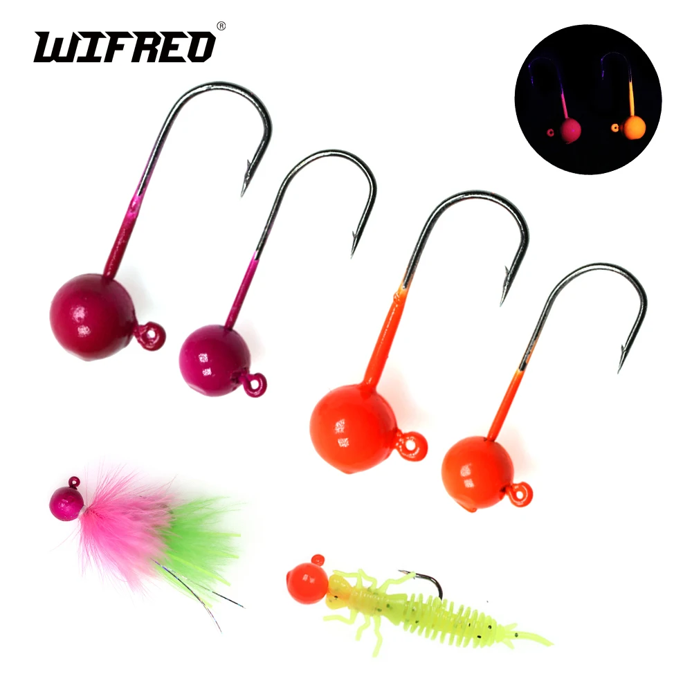 WIFREO-anzuelo de Pesca con cabeza de gusano, 5 piezas, Color UV, 3g, 5g - imagen 2