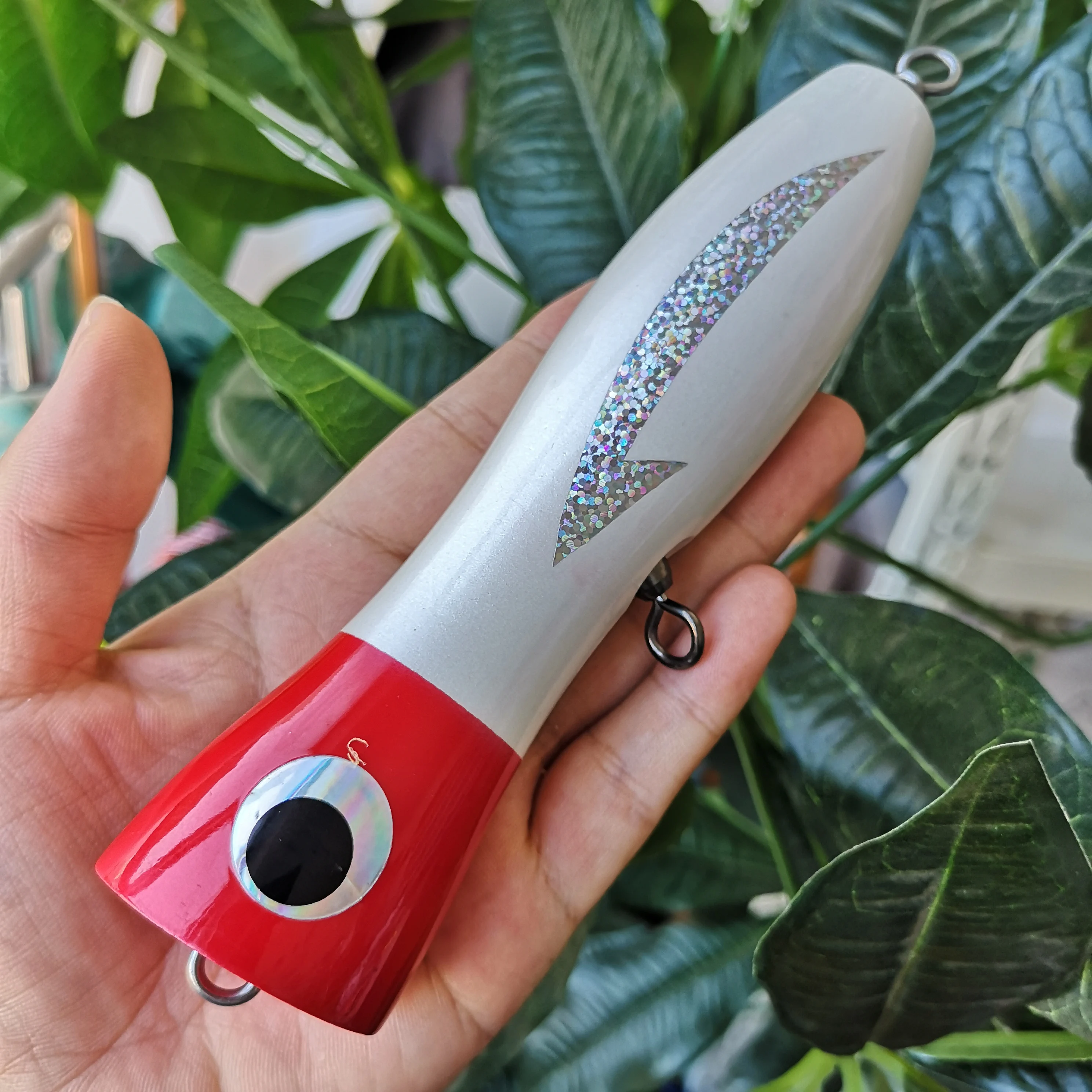 SWOLFY-señuelo de Popper de madera Topwater, cebo de pesca para barco de mar profundo, 65G/ 70g /115G/190G, superficie GT, 1 unids/lote - imagen 3