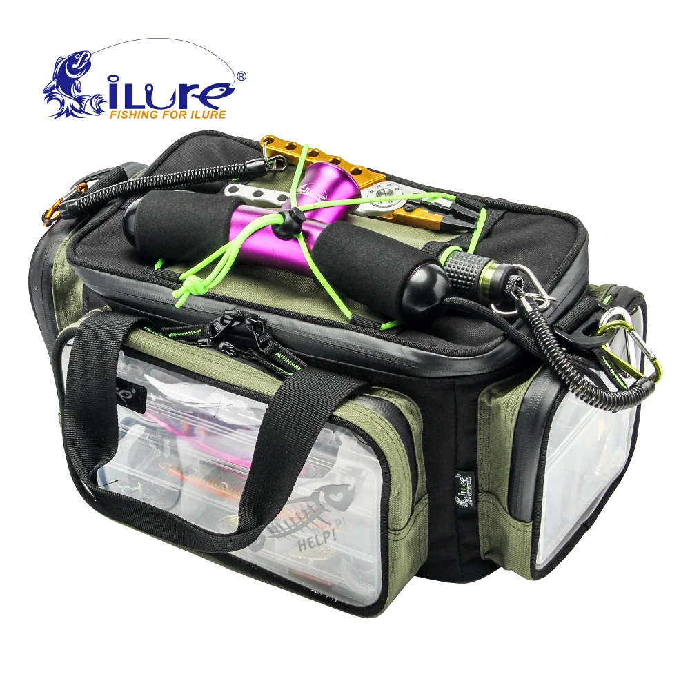 ILure-bolsas deportivas de Pesca grandes, mochila multifuncional impermeable para herramientas de aparejos de Pesca, 40cm x 20cm x 20cm - imagen 3