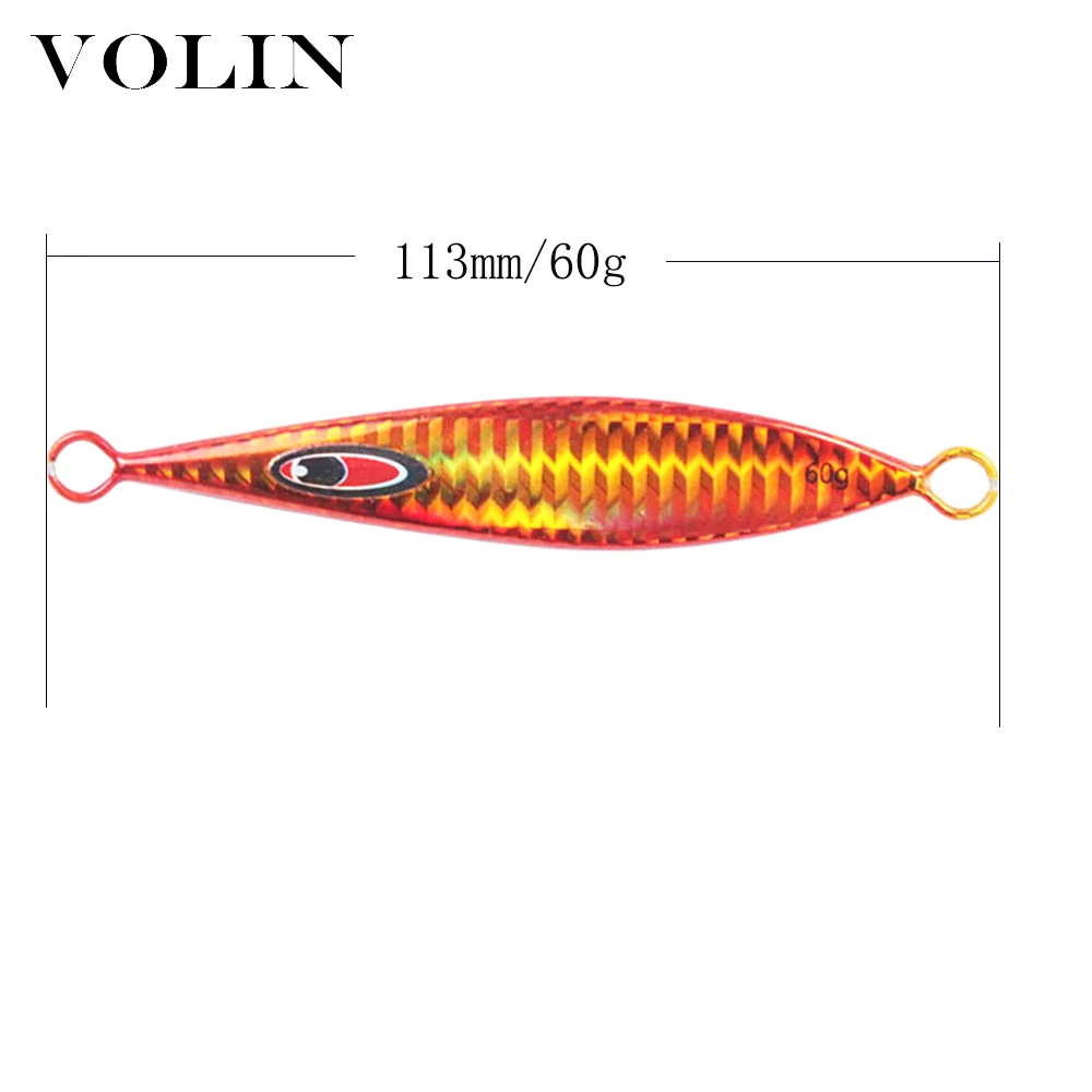 VOLIN-señuelo de Pesca de 113mm/60g, Jigging de Metal de hundimiento lento, fundición a tierra, anzuelo de Pesca de agua salada, Ephemera, nuevo, 1 ud. - imagen 2