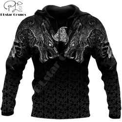 Fenrir Wolf Tattoo 3D completamente estampado Unisex Deluxe Sudadera con capucha ropa de calle jersey con cremallera chaqueta Casual chándal KJ0267