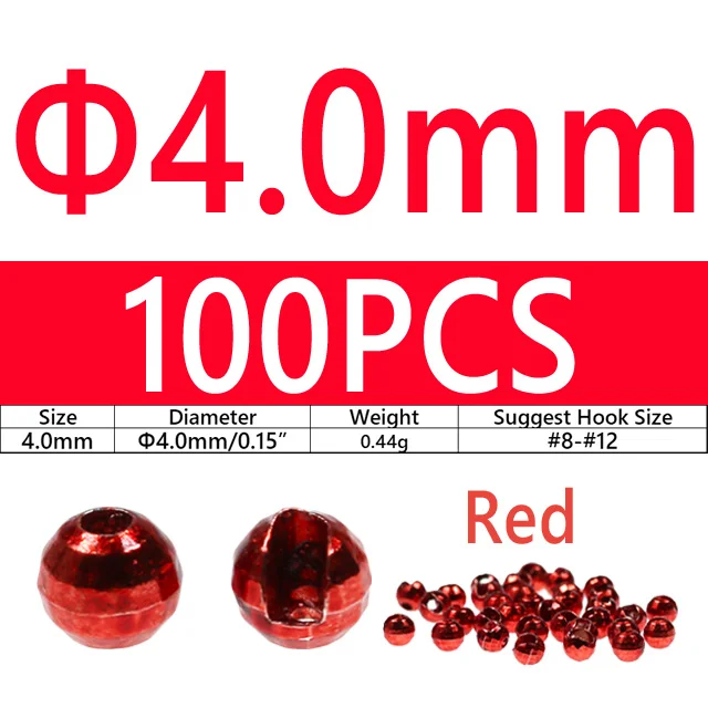 100PCS 4.0mm Red