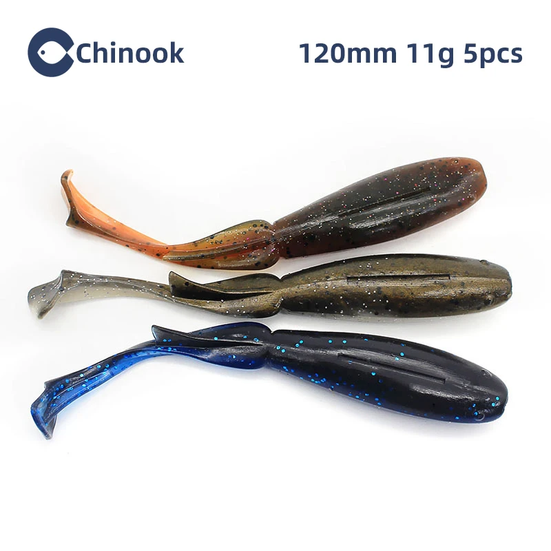 Chinook-señuelo de pesca suave, cebo Artificial de silicona, 80/120mm, 10/5 unidades - imagen 3