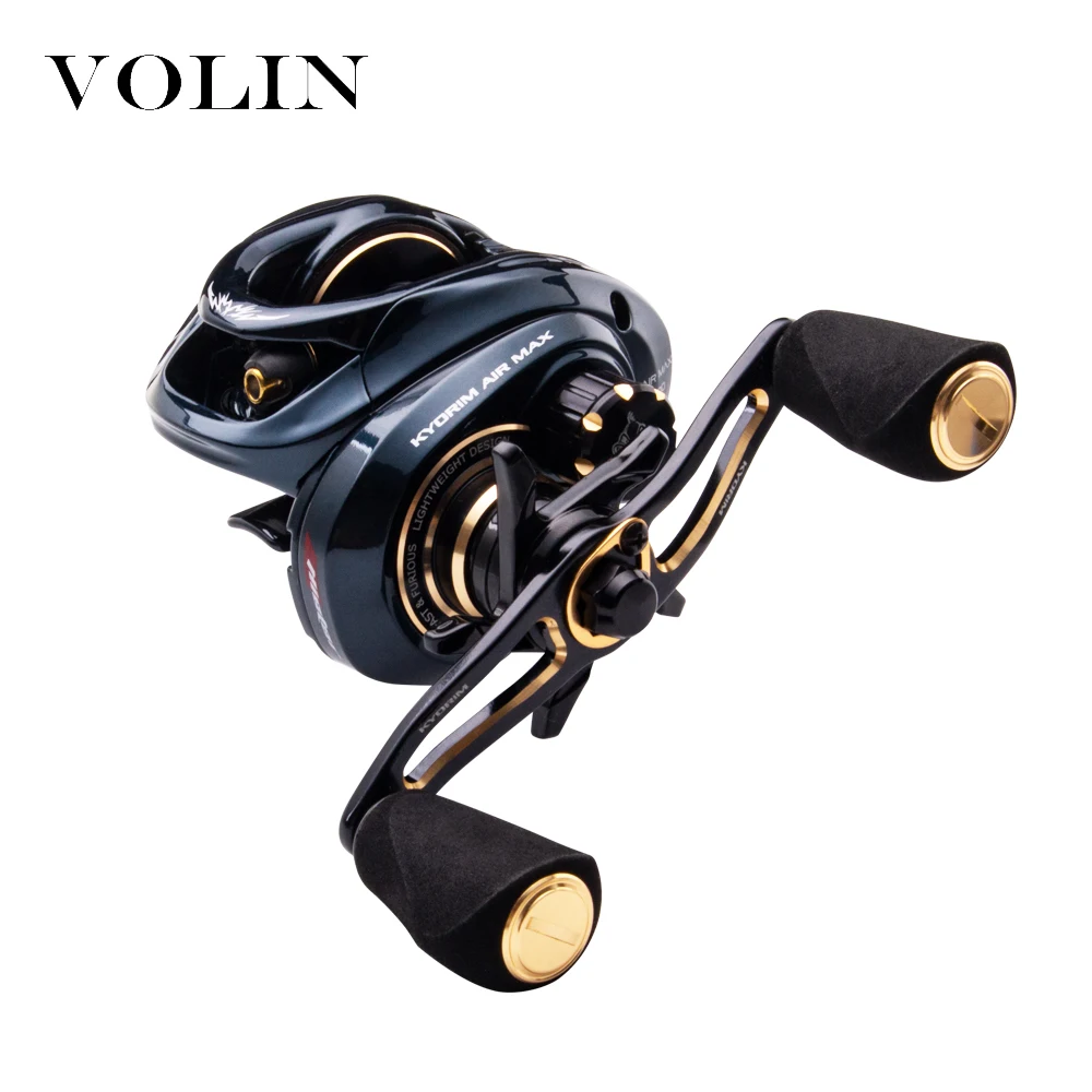 Volin-carrete de pesca Baitcasting, freno magnético 10 + 1 BB 8,1: 1, carrete de aluminio, mango de Metal, perilla de goma suave, arrastre máximo de 6KG, 176g, nuevo - imagen 5