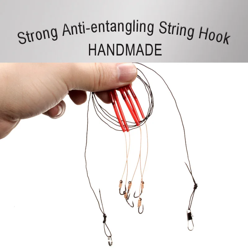 Gancho de cuerda de acero de alto carbono, 1 piezas, con 5 pequeños ganchos giratorios, aparejos de acero inoxidable, cuerda de ganchos inferior Ksbing - imagen 4