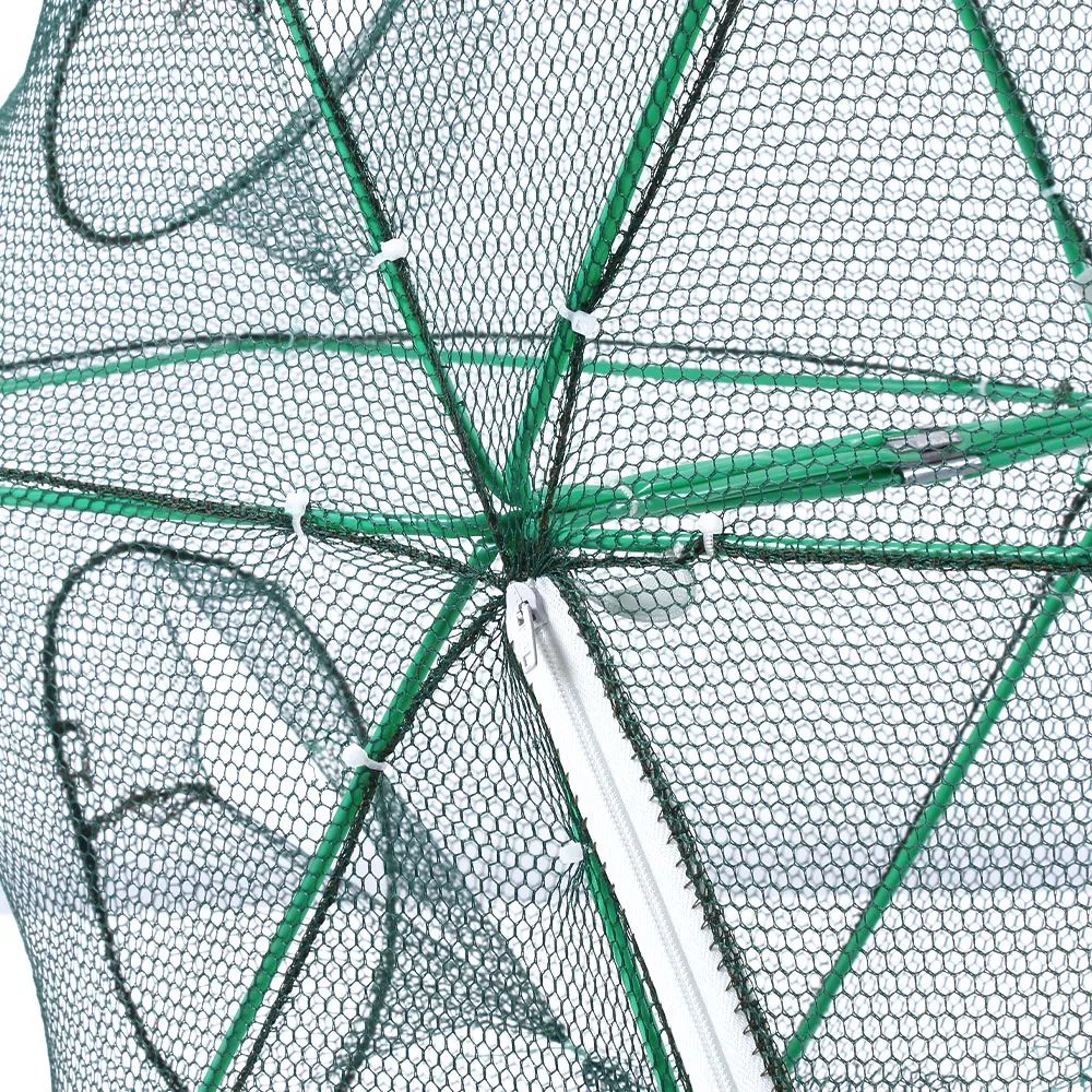 Red de pesca automática reforzada con 6 agujeros, jaula de nailon plegable, 195g - imagen 4