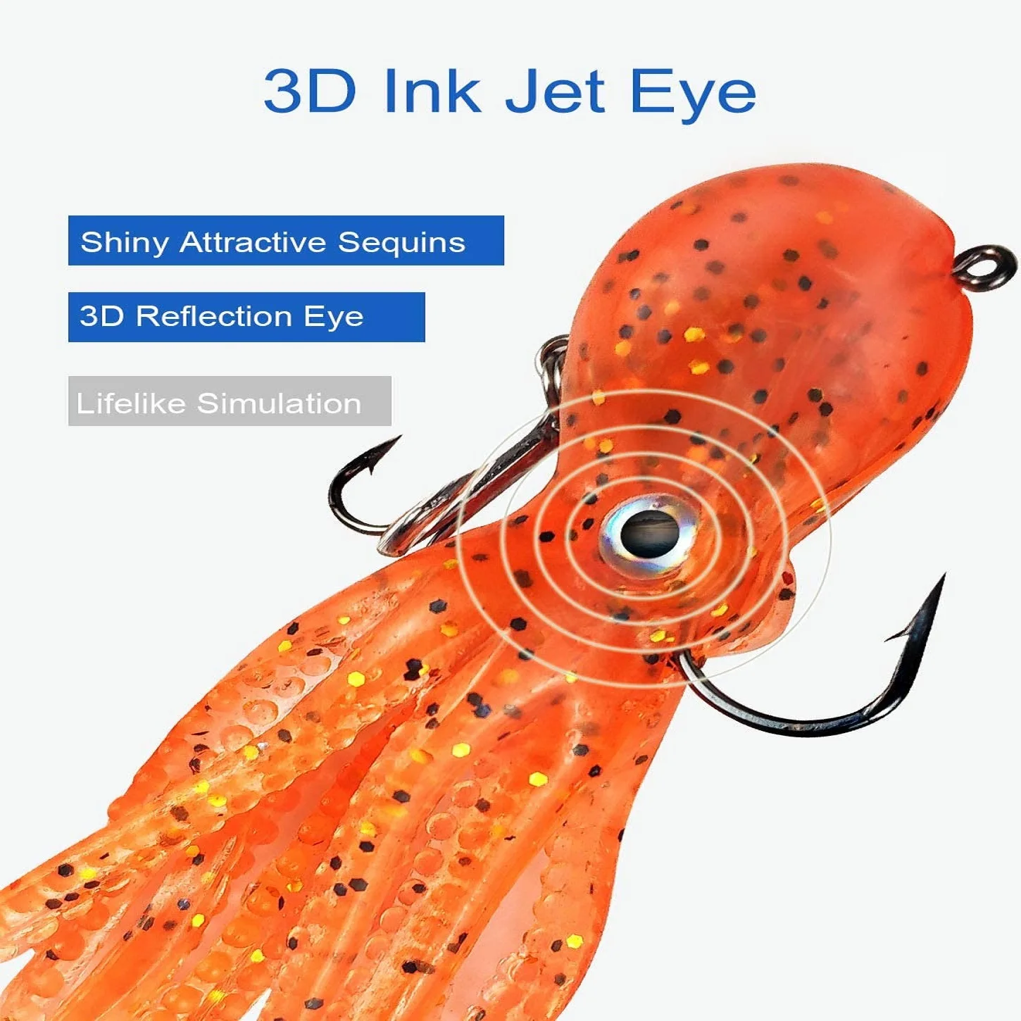 Pulpo Swimbait señuelo de pesca suave, cola de falda, cabeza de plantilla de Metal para agua salada, pez Roca, Lingcod, lubina, 23g, 9cm - imagen 5