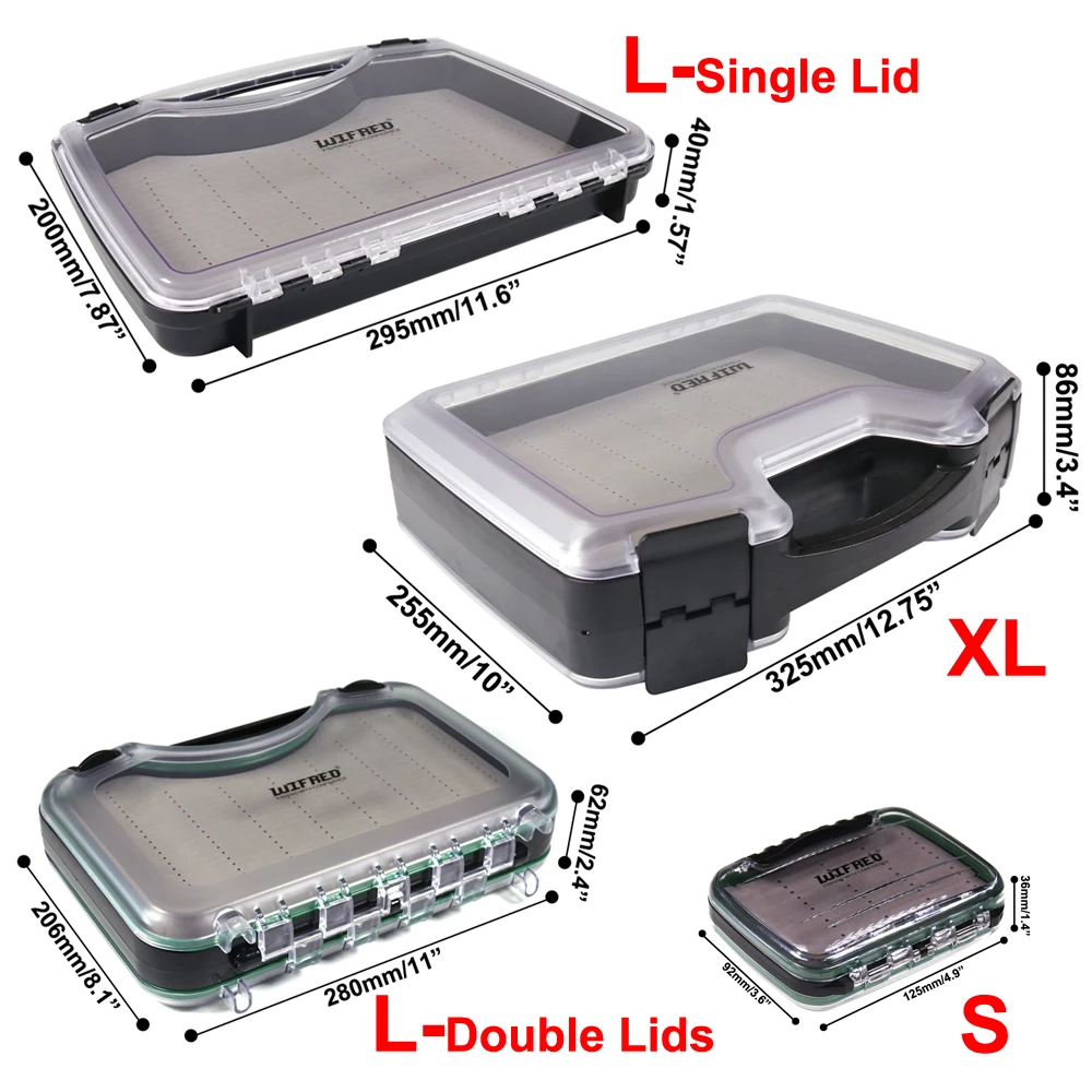 Wifreo-caja para moscas de pesca, bolsillo impermeable, exhibición de viaje, barco, pesca en agua salada, estuche para moscas de gran tamaño - imagen 3
