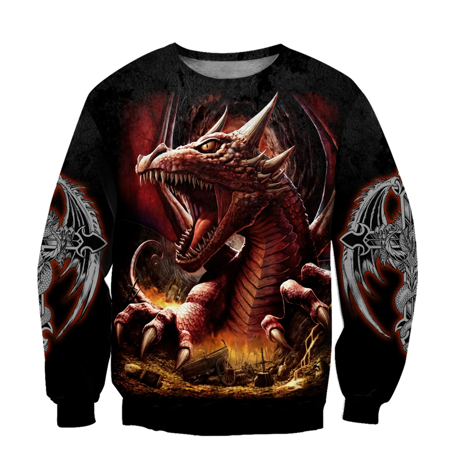Sudadera 3D Dragón Armadura con Capucha Unisex Cremallera - imagen 2
