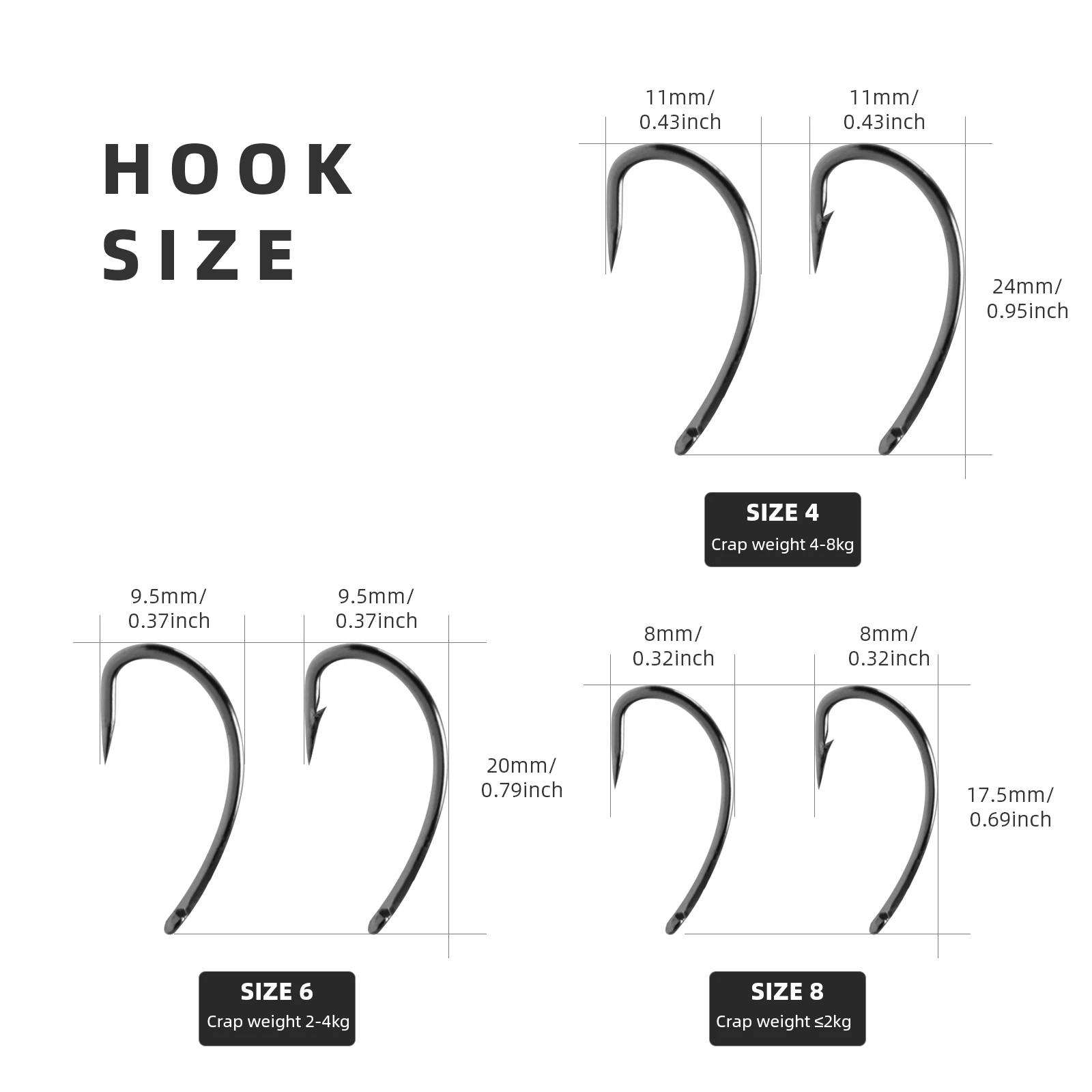 Ronnie Rig-aparejo giratorio para pesca de carpa SF 3 piezas, con anillo de tornillo de 12mm, púas giratorias, gancho sin púas #4 #6 #8 - imagen 4