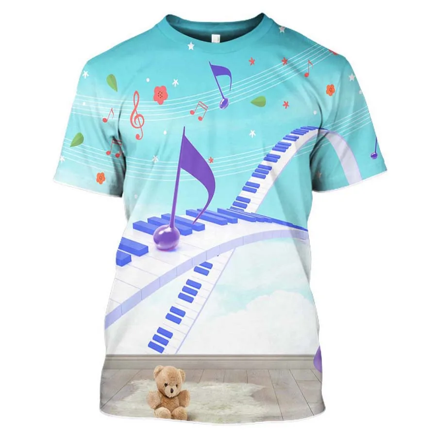 Ropa de marca PLstar Cosmos 2019, camiseta de moda Hip hop para hombres, camiseta de piano con estampado de galaxia colorida en 3d, camiseta fresca de verano para hombres y mujeres - imagen 4