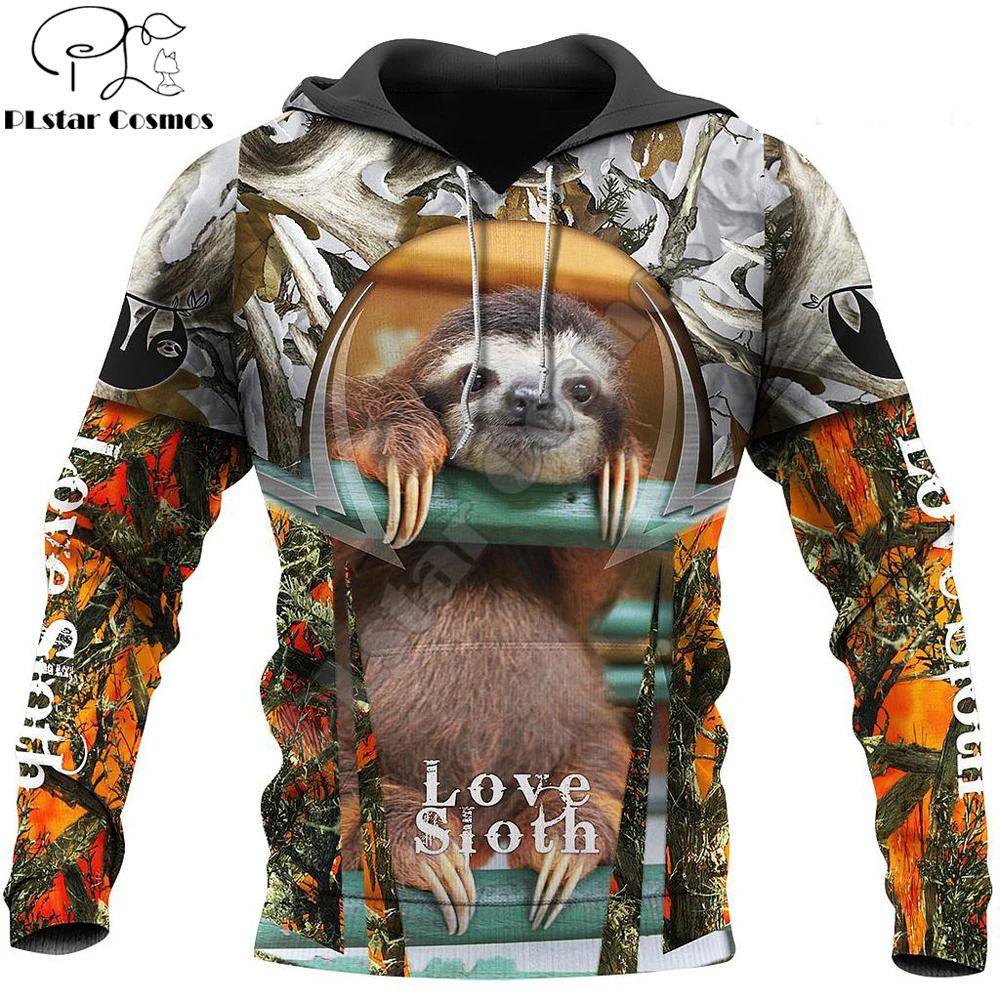 Sudadera unisex capucha cremallera KJ381 – Estampado 3D caza perezoso - imagen 4