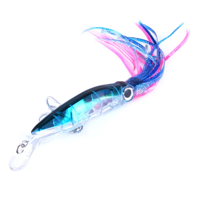 Señuelo de pesca de calamar biónico, cebo duro Artificial con aparejo de gancho, 14cm, 44g, 1 unidad - imagen 4