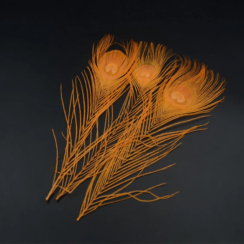 Optioanls-colas de pavo real para moscas húmedas o secas, materiales de atado de moscas, plumas de pavo real, cuerpo de Quill, salmón, 8 colores, 10 piezas - imagen 5